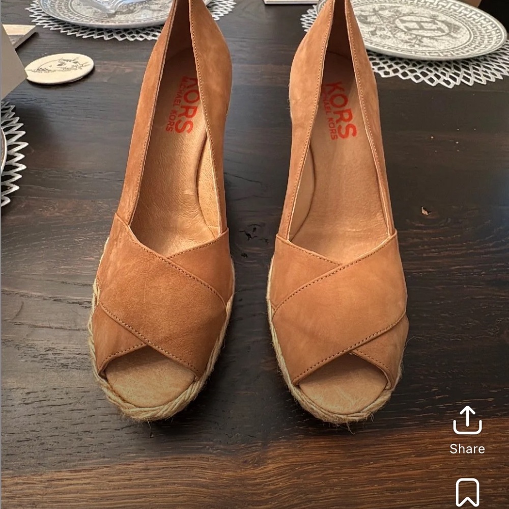 Michael Kors Tan Wedge Sandals